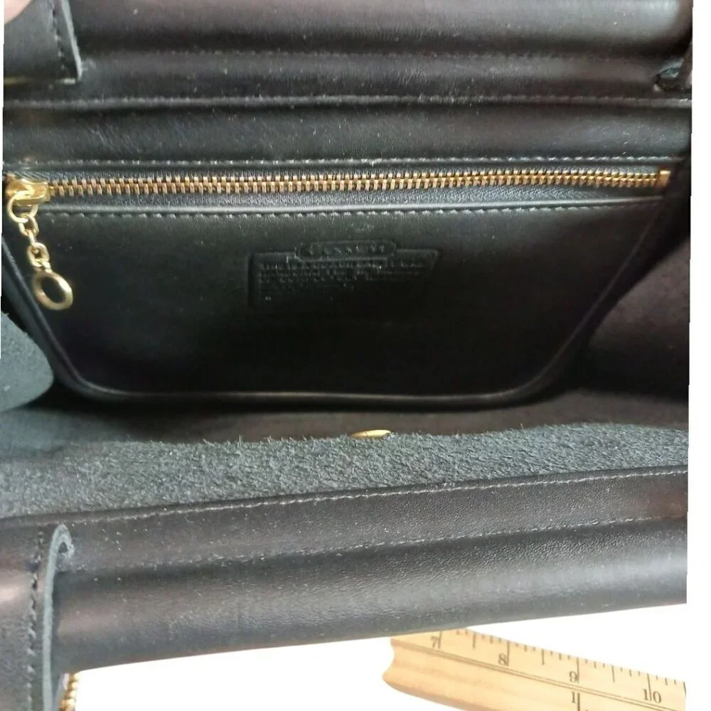 Coach Vtg Leather Handbag Weston Shopper Bag No. 9021 With Gold Hardware